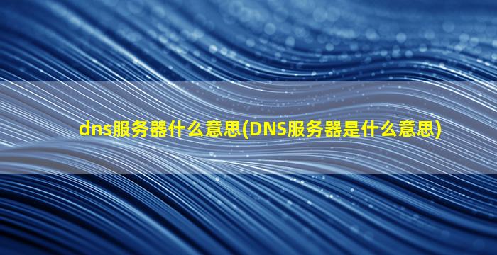 dns服务器什么意思(DNS服务器是什么意思)